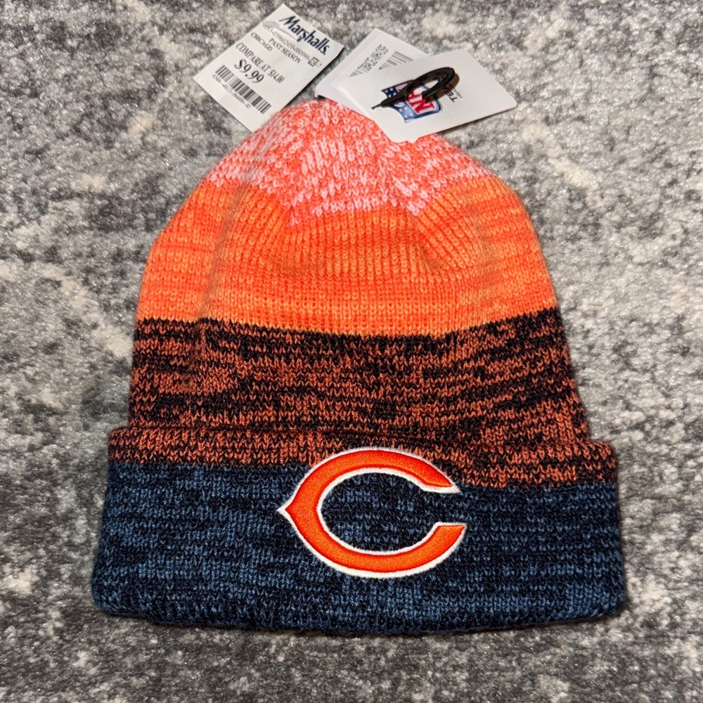 NWT New Chicago Bears Orange and Navy Knit Hat for kids/boys